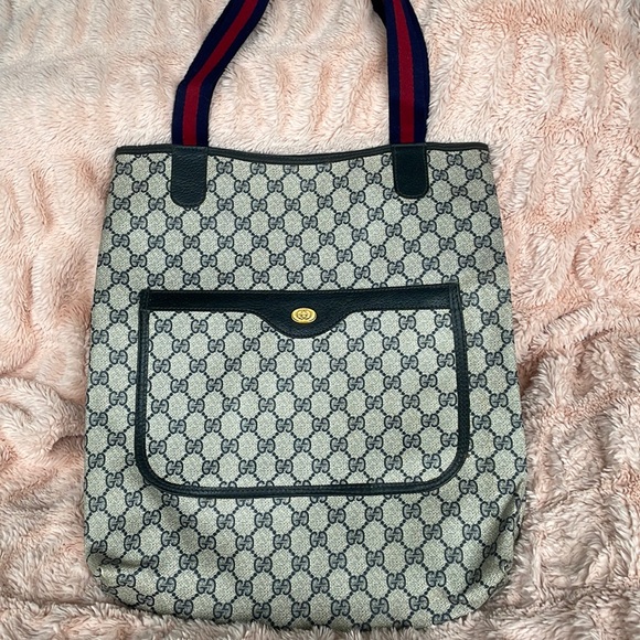 Gucci Handbags - 8️⃣0️⃣0️⃣Gucci Supreme Blue Web Coated Canvas Shoulder Tote